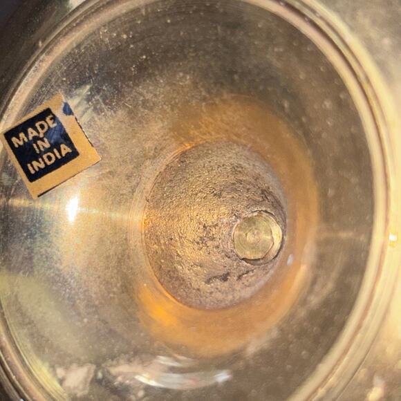 Two Brass Candlesticks Mid-Century Modern Gently Used Some Scratching 6” & 9” - Picture 5 of 6